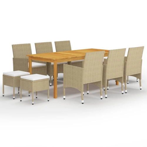 11 Piece Garden Dining Set Beige