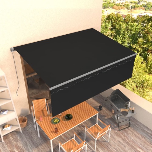 Manual Retractable Awning with Blind 4x3m Anthracite