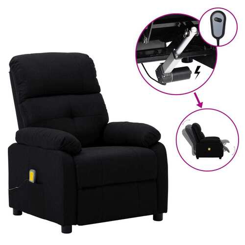 Electric Massage Recliner Chair Black Fabric