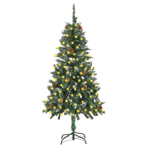 Artificial Pre-lit Christmas Tree with Pine Cones 150 cm