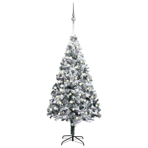 Artificial Christmas Tree with LEDs&Ball Set Green 240 cm PVC