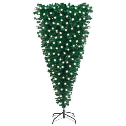 Upside-down Artificial Christmas Tree with LEDs Green 240 cm