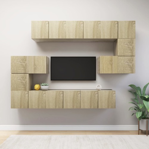 10 Piece TV Cabinet Set Sonoma Oak Chipboard