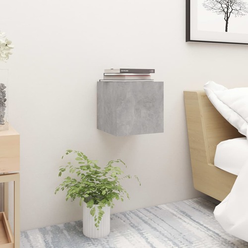 Bedside Cabinet Concrete Grey 30.5x30x30 cm Chipboard