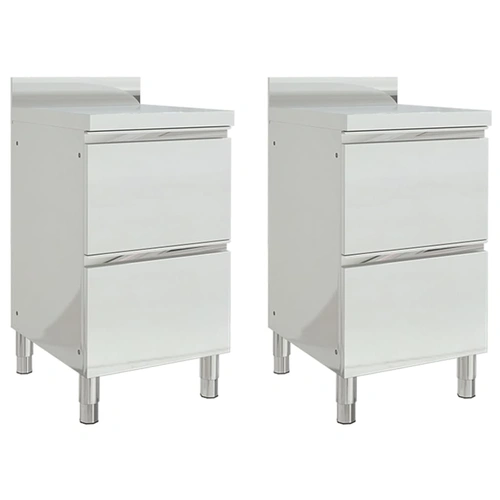 Commercial Kitchen Cabinets with 2 Drawers 2 pcs 50x60x96 cm