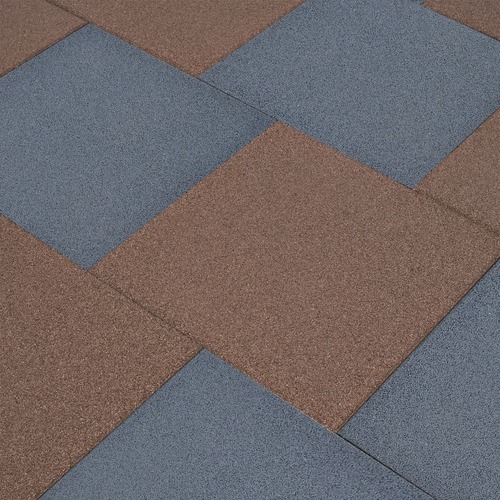 Fall Protection Tiles 12 pcs Rubber 50x50x3 cm Grey