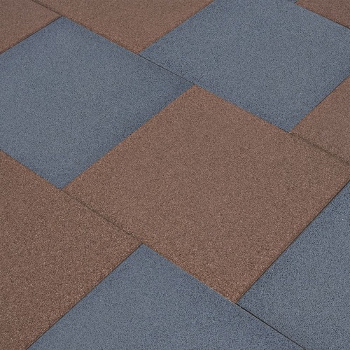 Fall Protection Tiles 24 pcs Rubber 50x50x3 cm Grey