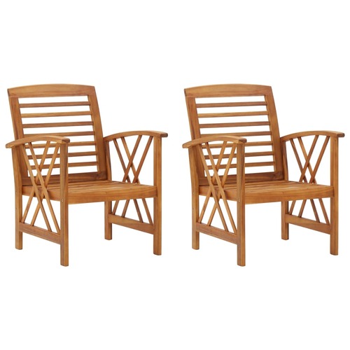 Garden Chairs 2 pcs Solid Acacia Wood