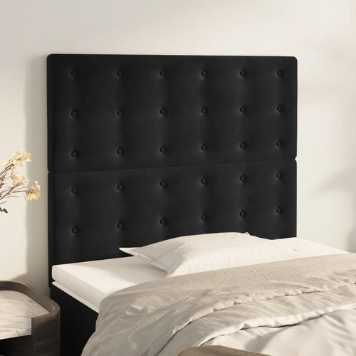 Headboards 2 pcs Black 100 cm Velvet