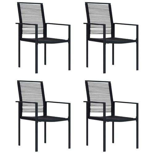 Garden Chairs 4 pcs PVC Rattan Black