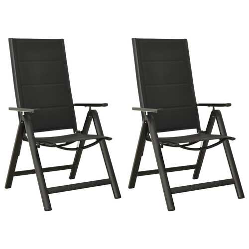 Folding Garden Chairs 2 pcs Textilene and Aluminium Anthracite