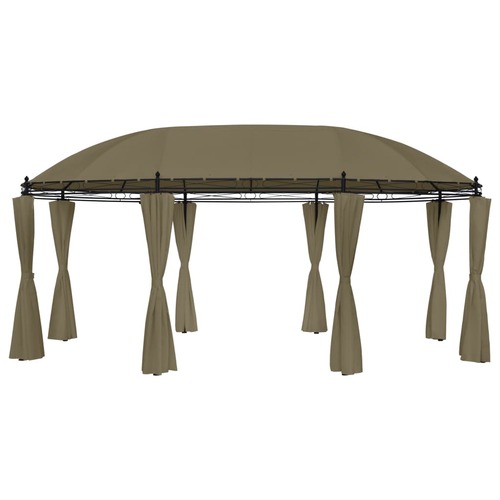 Gazebo with Curtains 520x349x255 cm Taupe 180 g/m²