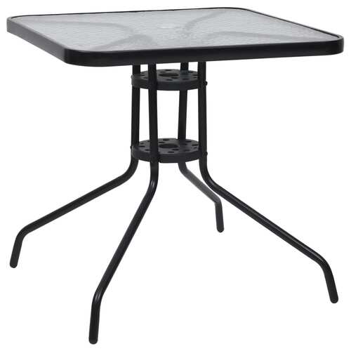 Garden Table Black 70x70x70 cm Steel