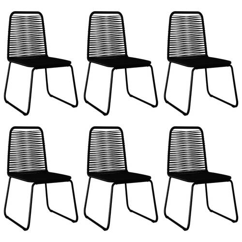 Outdoor Chairs 6 pcs Poly Rattan Black