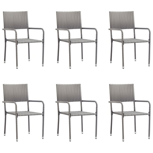 Outdoor Dining Chairs 6 pcs Poly Rattan Anthracite