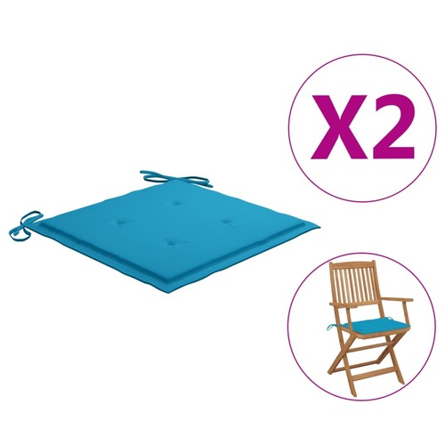 Garden Chair Cushions 2 pcs Blue 40x40x4 cm Fabric