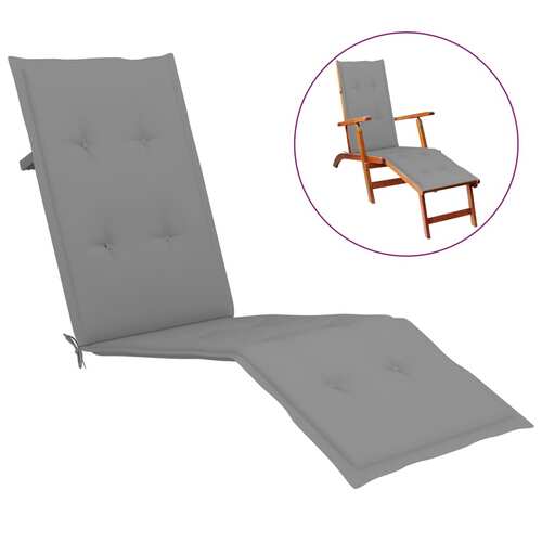 Deck Chair Cushion Grey (75+105)x50x4 cm