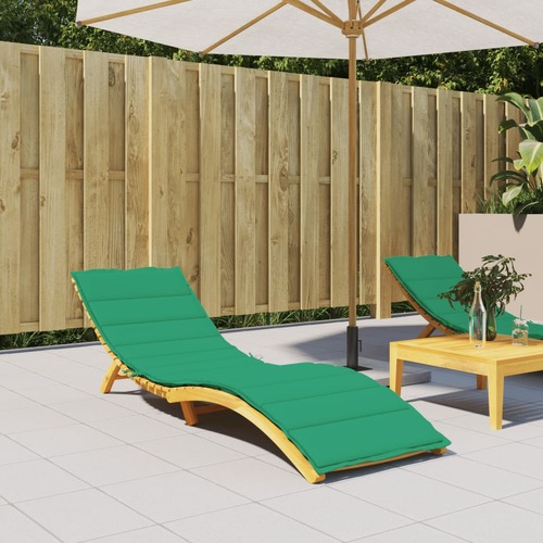 Sun Lounger Cushion Green 200x60x4 cm Fabric