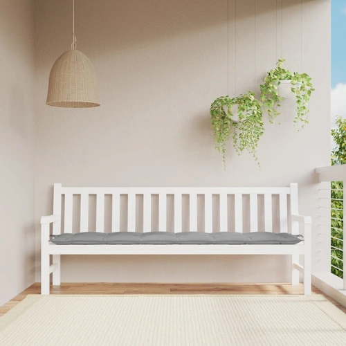 Garden Bench Cushion Grey 200 x 50 x 7 cm Oxford Fabric
