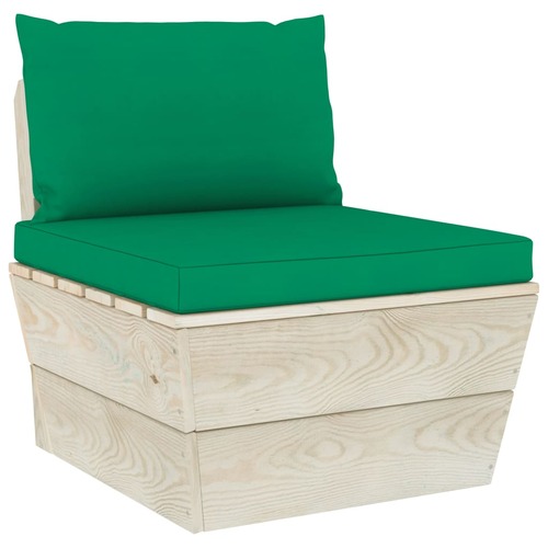 Pallet Sofa Cushions 2 pcs Green Fabric