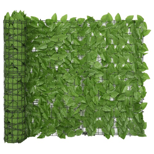 Balcony Screen with Green Leaves 500x100 cm