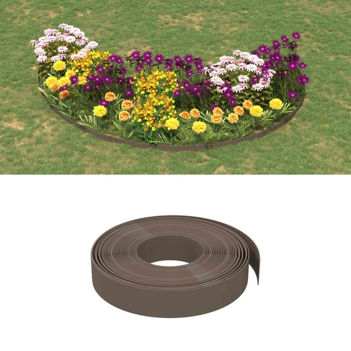 Garden Edgings 2 pcs Brown 10 m 10 cm Polyethylene