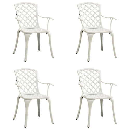 Garden Chairs 4 pcs Cast Aluminium White