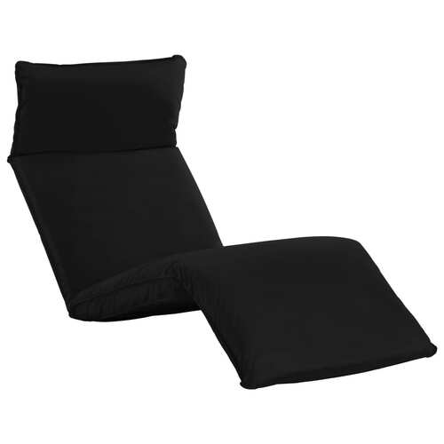 Foldable Sunlounger Oxford Fabric Black
