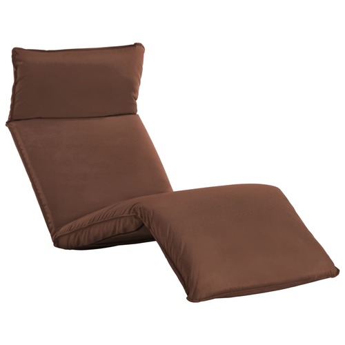Foldable Sunlounger Oxford Fabric Brown