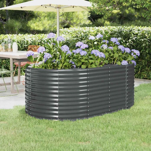 Garden Raised Bed Galvanised Steel 175x100x68 cm Anthracite