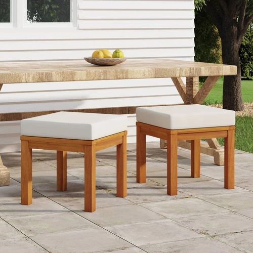 Garden Stools with Cushions 2 pcs 40x40x42 cm Solid Wood Acacia