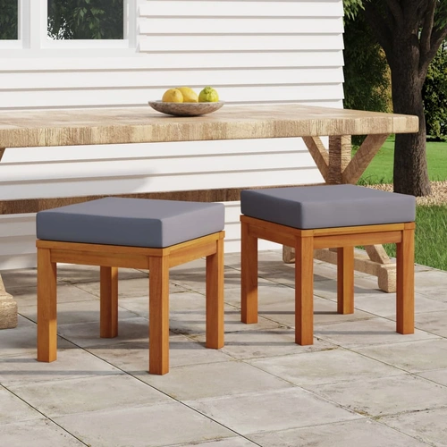 Garden Stools with Cushions 2 pcs 40x40x42 cm Solid Wood Acacia