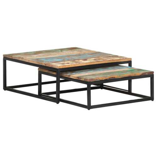 Nesting Coffee Tables 2 pcs Solid Reclaimed Wood