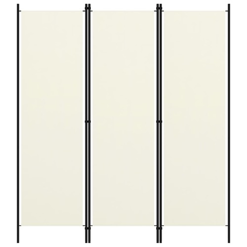 3-Panel Room Divider Cream White 150x180 cm