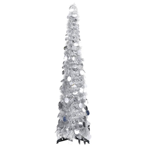 Pop-up Artificial Christmas Tree Silver 120 cm PET