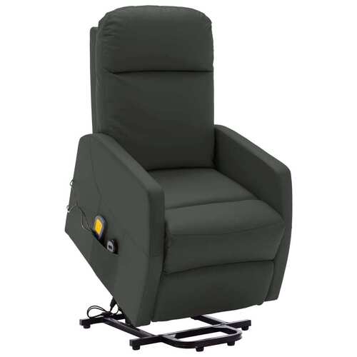 Stand-up Massage Recliner Anthracite Faux Leather