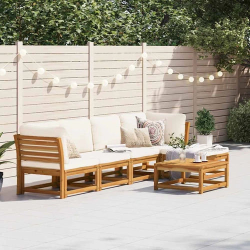 6 Piece Garden Lounge Set with Cushions Solid Wood Acacia