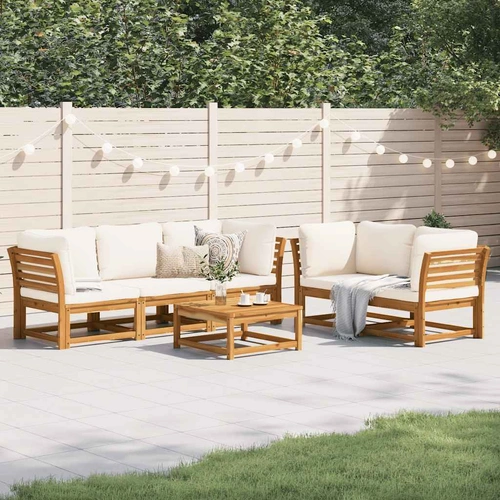 6 Piece Garden Lounge Set with Cushions Solid Wood Acacia