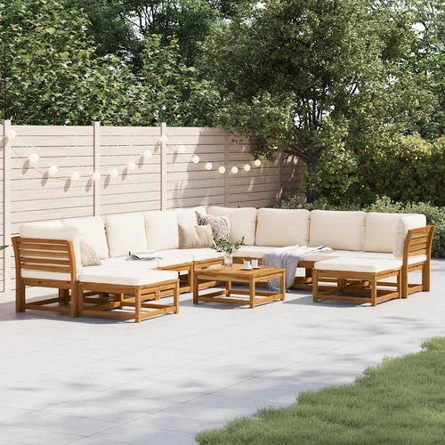 11 Piece Garden Lounge Set with Cushions Solid Wood Acacia
