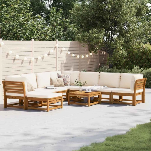 9 Piece Garden Lounge Set with Cushions Solid Wood Acacia