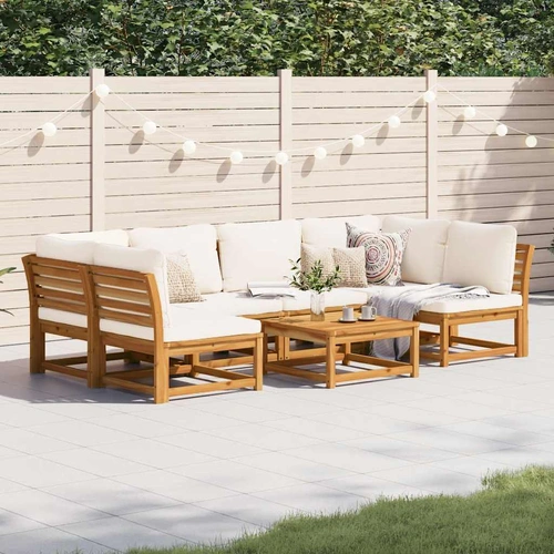 7 Piece Garden Lounge Set with Cushions Solid Wood Acacia