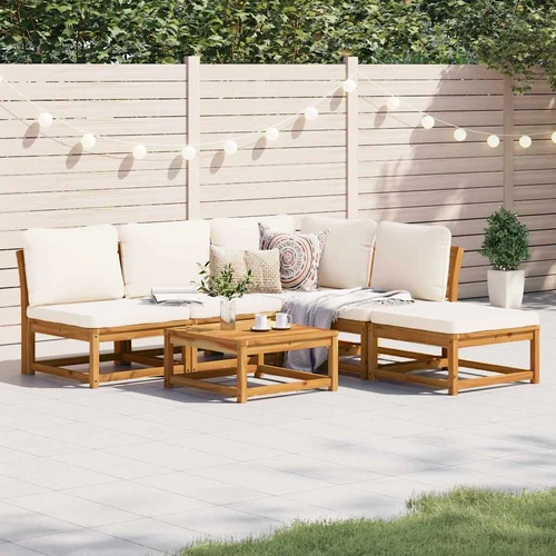 6 Piece Garden Lounge Set with Cushions Solid Wood Acacia
