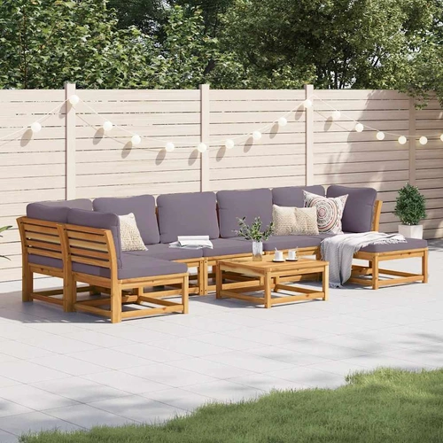 8 Piece Garden Lounge Set with Cushions Solid Wood Acacia