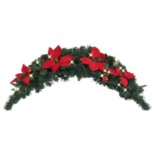 Christmas Arch with LED Lights Green 90 cm PVC