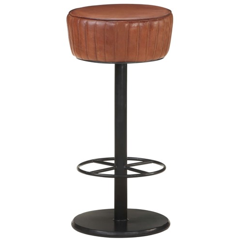 Bar Stool Brown Real Leather