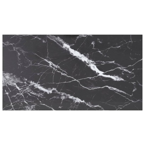 Table Top Black 120x65 cm 8mm Tempered Glass with Marble Design
