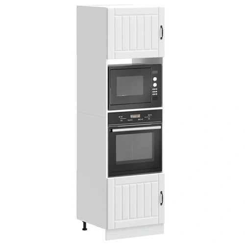 Oven Cabinets 2 pcs Lucca White Engineered Wood