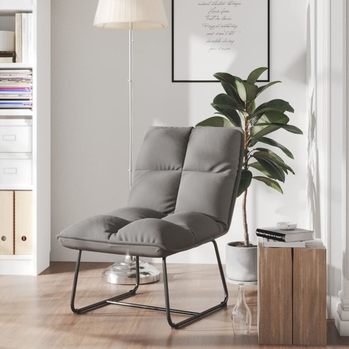 Leisure Chair with Metal Frame Light Grey Velvet