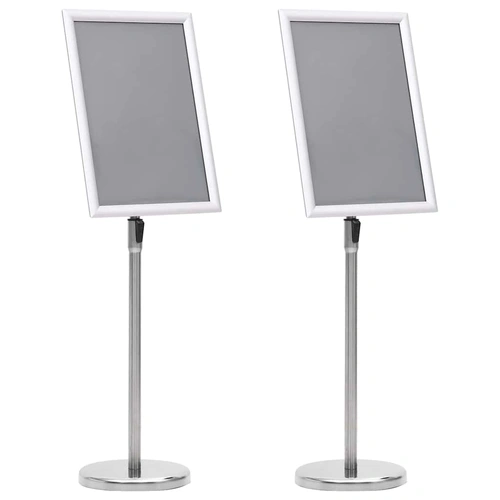 Poster Stands 2 pcs Silver 45 x 33 x 88 cm Aluminium alloy