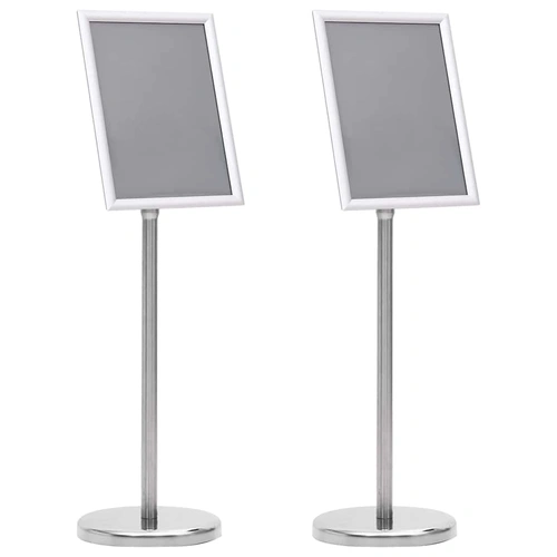 Poster Stands 2 pcs Silver 32.5 x 24 x 78 cm Aluminium alloy